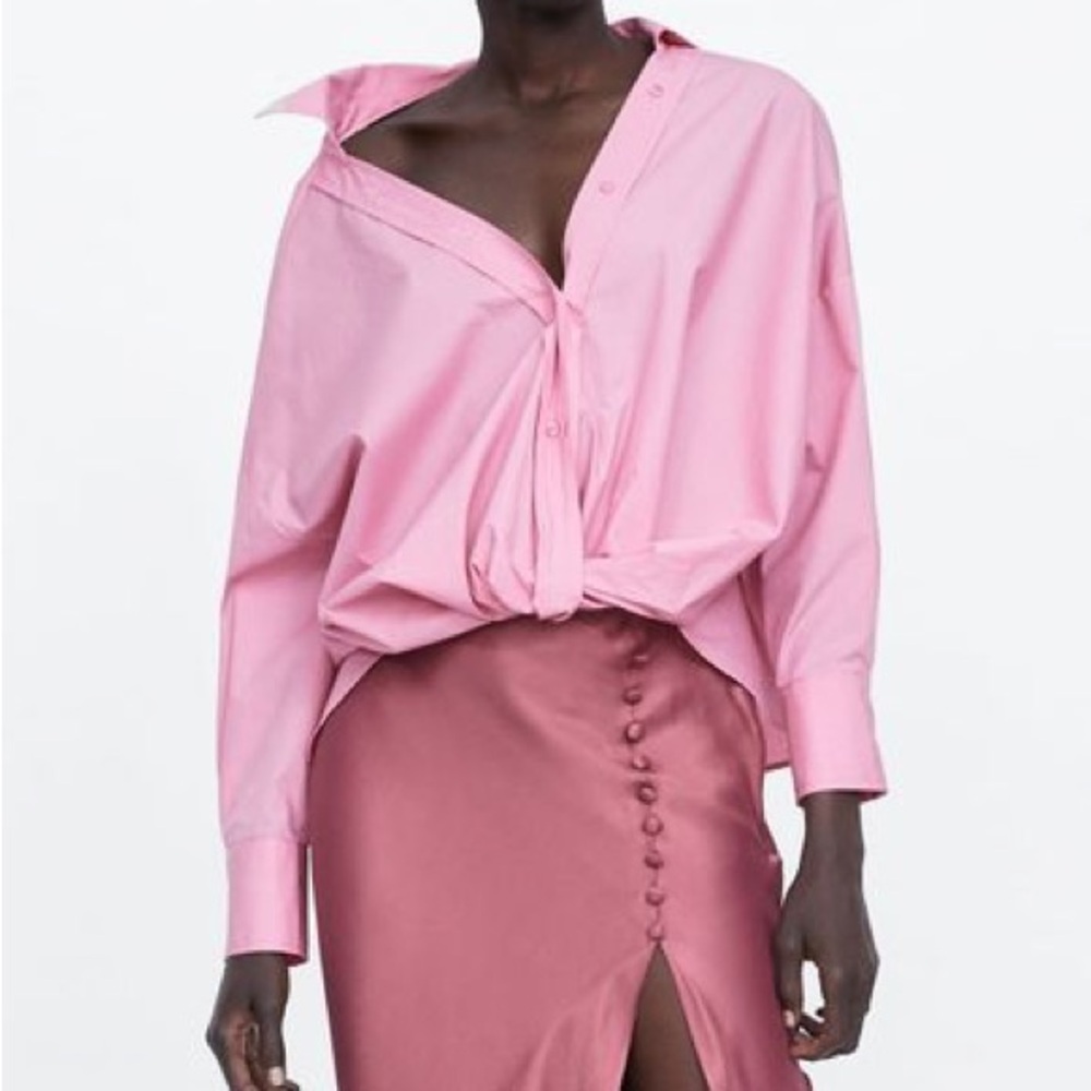 Zara Pink Button-Down Shirt